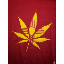 Red Zia Cannabis Leaf Shirt Small