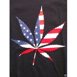 Black Cannabis Murica Flag NRX Shirt Small